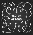 white hand drawn arrows set on gray background vector image