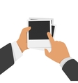 photo to which points a finger vector image
