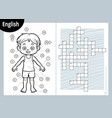 crossword in english education game for children vector image