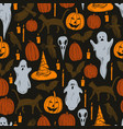 hand drawn halloween seamless pattern vector image
