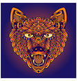 vintage elegant wolf dog head ornament vector image vector image