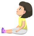 basitting on floor looking aside child profile vector image