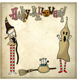 halloween sketchy drawing pattern with grunge back vector image