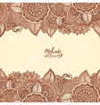 henna tattoo colors indian style floral frame vector image