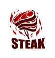 steak grill bbq icon steakhouse meat fork fire vector image