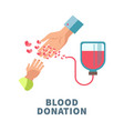 blood donation agitative poster with adult vector image
