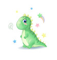 cute little dinosaur with stars vector image vector image