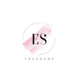 es e s watercolor letter logo design vector image