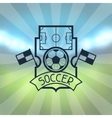 sports label with soccer symbols vector image vector image