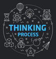 black line flat circle thinking vector image vector image