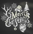 chalk merry christmas design vector image