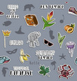 seamless pattern with traveling sticker set vector image vector image
