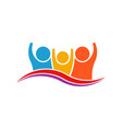 three people family logo vector image