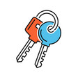 two keys icon on white background vector image