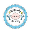 baby shower emblem to welcome a boy vector image
