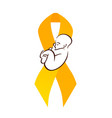 childhood cancer sleeping baby and yellow ribbon vector image
