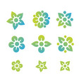 flower and sun icon colorful logo healthy vector image