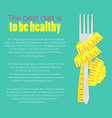fork tied measuring tape vector image vector image