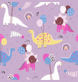 childish seamless pattern with hand drawn flying vector image