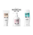 cosmetic brand template realistic bottle set vector image vector image