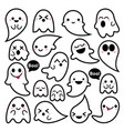 cute ghosts icons halloween design set ka vector image