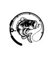 fishing black and white image vector image
