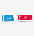 gift card discount voucher red blue coupon paper vector image vector image