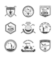 golf black white emblems set vector image