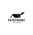 paint brush with roof home minimalist logo design vector image