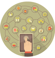 tablet for social networking gray vector image