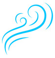 blue air motion lines wind symbol steam sign vector image