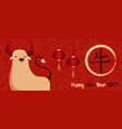 chinese new year ox 2021 lantern animal banner vector image vector image