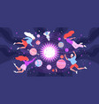 people on orbit composition vector image vector image