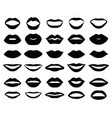 black silhouettes lips vector image vector image
