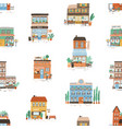 seamless pattern with city commercial buildings vector image vector image