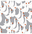 white goose pattern seamless waterfowl vector image vector image