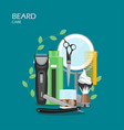 beard care flat style design vector image vector image
