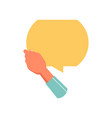 feedback and review quote speech bubble in hand vector image
