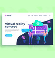 landing page template virtual reality concept vector image
