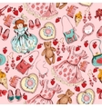 little girl accessories seamless pattern vector image