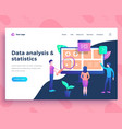 landing page template data analysis concept vector image vector image