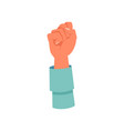 raised clenched fist hand gesture vector image vector image
