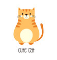cute red cat isolated on white background vector image