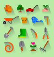 garden tools icon set vector image vector image