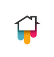 logo of house with colorful bends vector image vector image