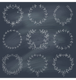 set of 9 hand drawn wreaths on blackboard vector image vector image