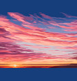 sunset sky in yellow-violet color with clouds vector image vector image