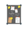 cartoon color office wall board pin vector image