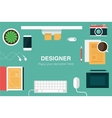 designer desk header vector image vector image
