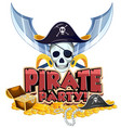 font design for word pirate party with pirate vector image